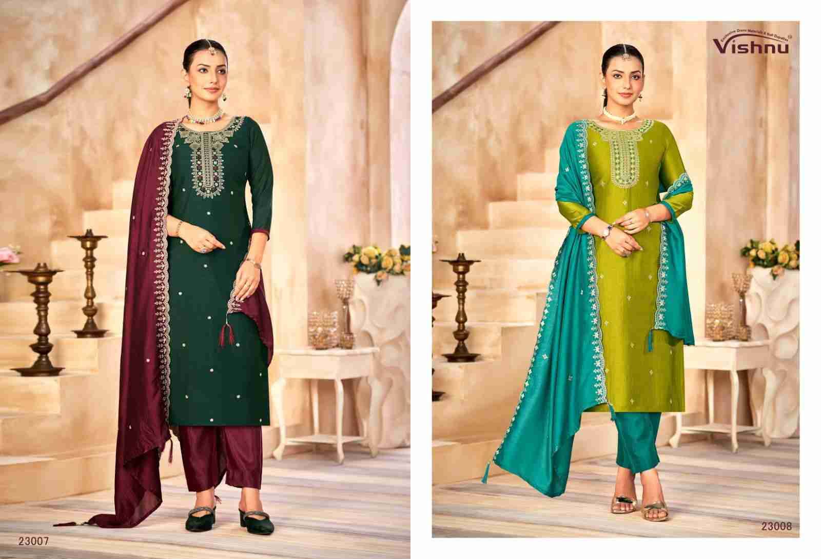 Haseena By Vishnu 23001 To 23012 Series Beautiful Stylish Festive Suits Fancy Colorful Casual Wear & Ethnic Wear & Ready To Wear Vichitra Silk Dresses At Wholesale Price