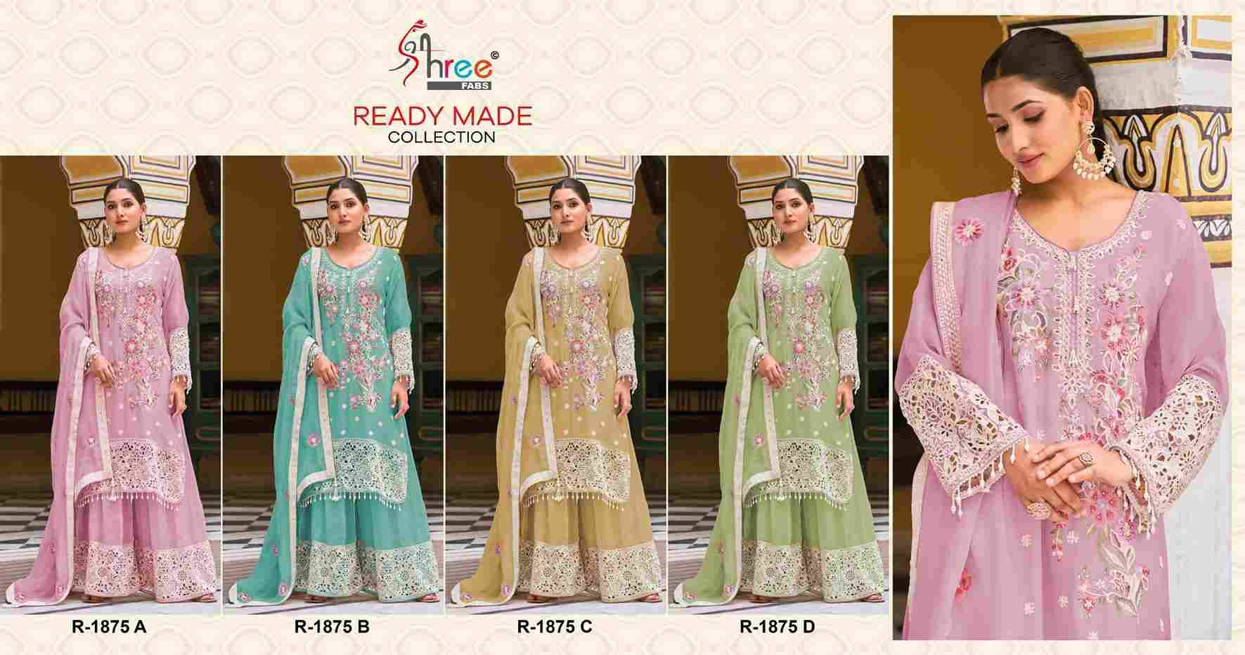 Shree Fabs Hit Design R-1875 Colours By Shree Fabs R-1875-A To R-1875-D Series Designer Pakistani Suits Collection Beautiful Stylish Fancy Colorful Party Wear & Occasional Wear Viscose Chiffon Dresses At Wholesale Price