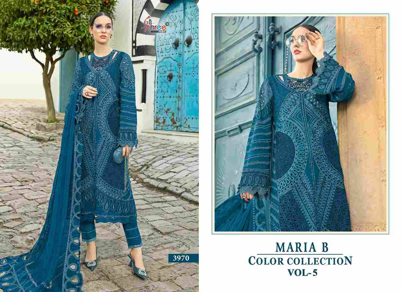 Maria B Color Collection Vol-5 By Shree Fabs 3970-A To 3970-D Series Designer Pakistani Suits Collection Beautiful Stylish Fancy Colorful Party Wear & Ethnic Wear Pure Viscose With Pure Cotton With Embroidery Dresses At Wholesale Price