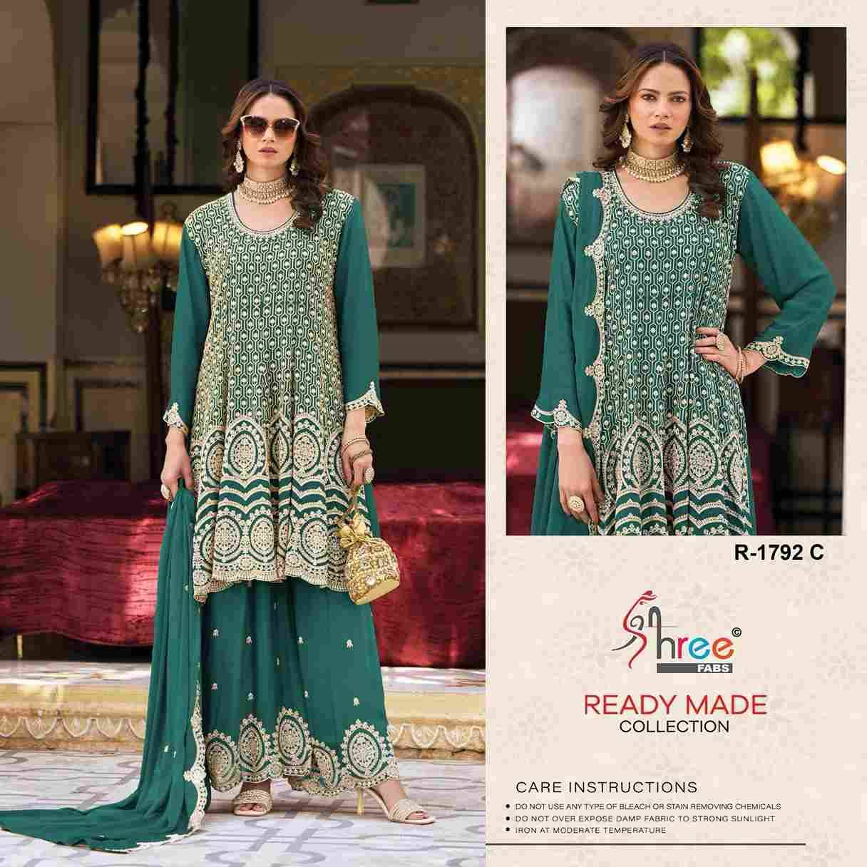 Shree Fabs Hit Design R-1792 Colours By Shree Fabs R-1792-A To R-1792-D Series Beautiful Pakistani Suits Stylish Fancy Colorful Party Wear & Occasional Wear Chinnon Embroidered Dresses At Wholesale Price