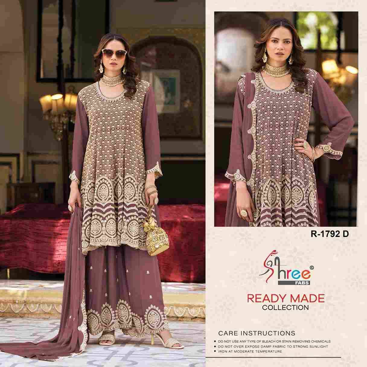 Shree Fabs Hit Design R-1792 Colours By Shree Fabs R-1792-A To R-1792-D Series Beautiful Pakistani Suits Stylish Fancy Colorful Party Wear & Occasional Wear Chinnon Embroidered Dresses At Wholesale Price
