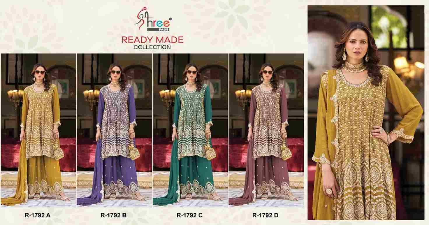 Shree Fabs Hit Design R-1792 Colours By Shree Fabs R-1792-A To R-1792-D Series Beautiful Pakistani Suits Stylish Fancy Colorful Party Wear & Occasional Wear Chinnon Embroidered Dresses At Wholesale Price