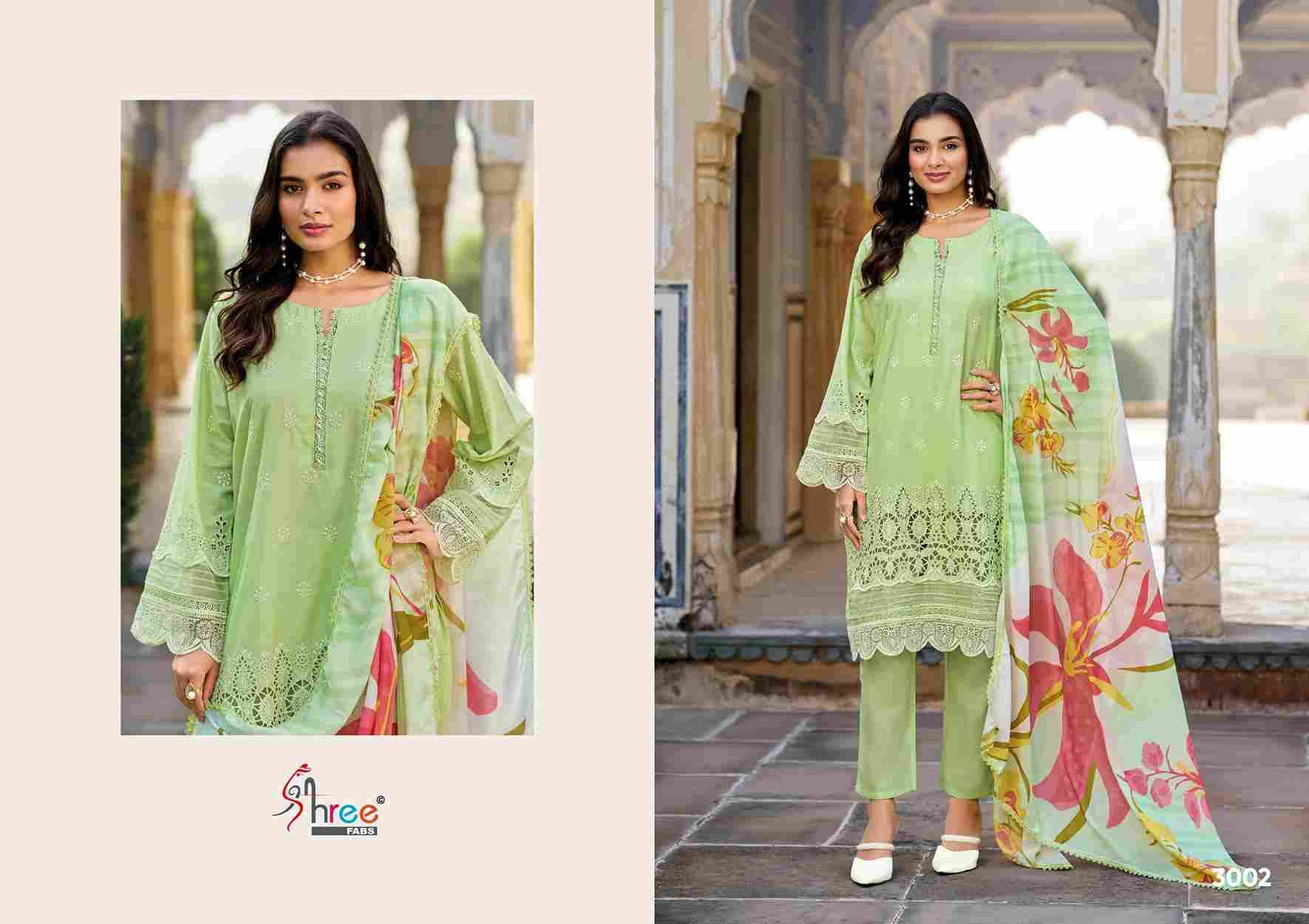 Maria.B. Exclusive Readymade Collection Vol-3 By Shree Fabs 3001 To 3004 Series Beautiful Pakistani Suits Stylish Fancy Colorful Party Wear & Occasional Wear Cambric Lawn Cotton Embroidered Dresses At Wholesale Price