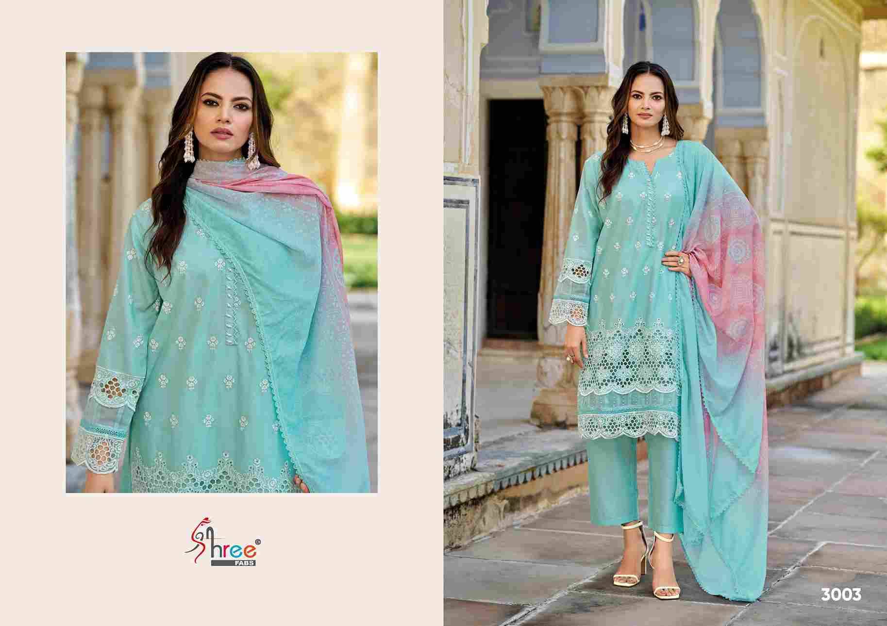 Maria.B. Exclusive Readymade Collection Vol-3 By Shree Fabs 3001 To 3004 Series Beautiful Pakistani Suits Stylish Fancy Colorful Party Wear & Occasional Wear Cambric Lawn Cotton Embroidered Dresses At Wholesale Price