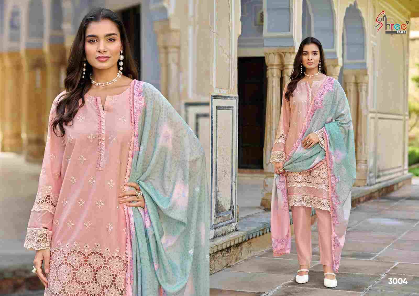 Maria.B. Exclusive Readymade Collection Vol-3 By Shree Fabs 3001 To 3004 Series Beautiful Pakistani Suits Stylish Fancy Colorful Party Wear & Occasional Wear Cambric Lawn Cotton Embroidered Dresses At Wholesale Price