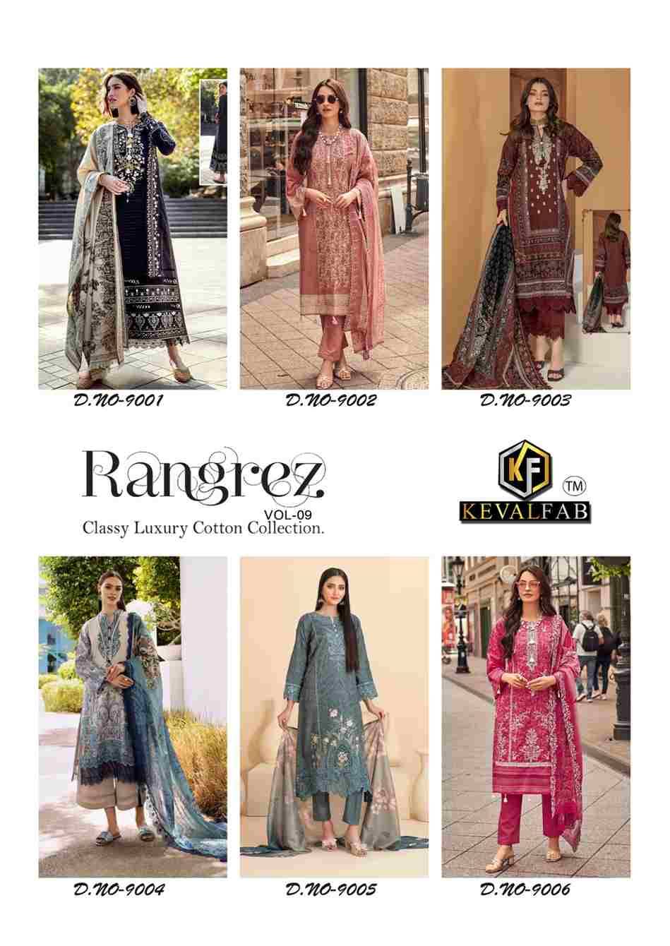 Rangrez Vol-9 By Keval Fab 9001 To 9006 Series Beautiful Festive Suits Stylish Fancy Colorful Casual Wear & Ethnic Wear Heavy Cotton Print Dresses At Wholesale Price