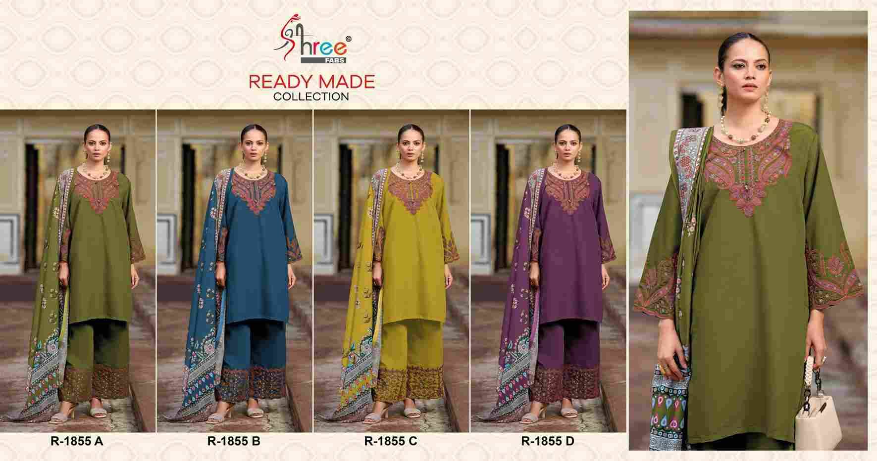 Shree Fabs Hit Design R-1855 Colours By Shree Fabs R-1855-A To R-1855-D Series Designer Pakistani Suits Collection Beautiful Stylish Fancy Colorful Party Wear & Occasional Wear Cambric Lawn Cotton Dresses At Wholesale Price