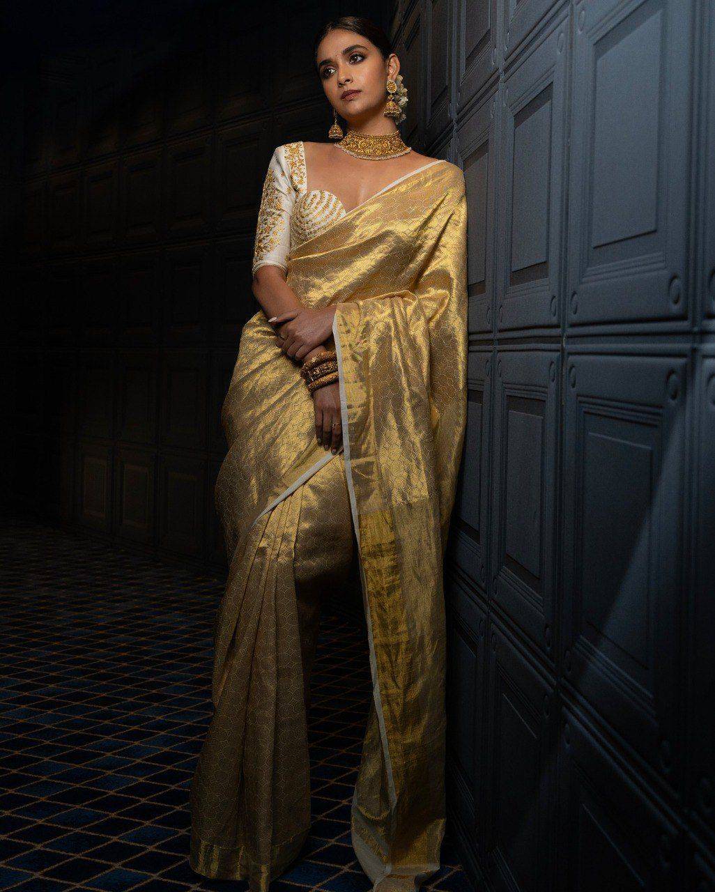 Ab-kirti By Fashid Wholesale Indian Traditional Wear Collection Beautiful Stylish Fancy Colorful Party Wear & Occasional Wear Soft Tissue Silk Sarees At Wholesale Price