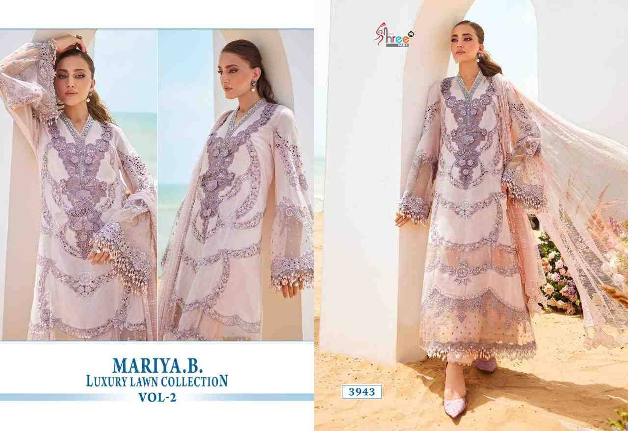 Mariya.B. Luxury Lawn Collection Vol-2 By Shree Fabs 3939 To 3944 Series Designer Pakistani Suits Collection Beautiful Stylish Fancy Colorful Party Wear & Ethnic Wear Pure Viscose With Pure Cotton With Embroidery Dresses At Wholesale Price