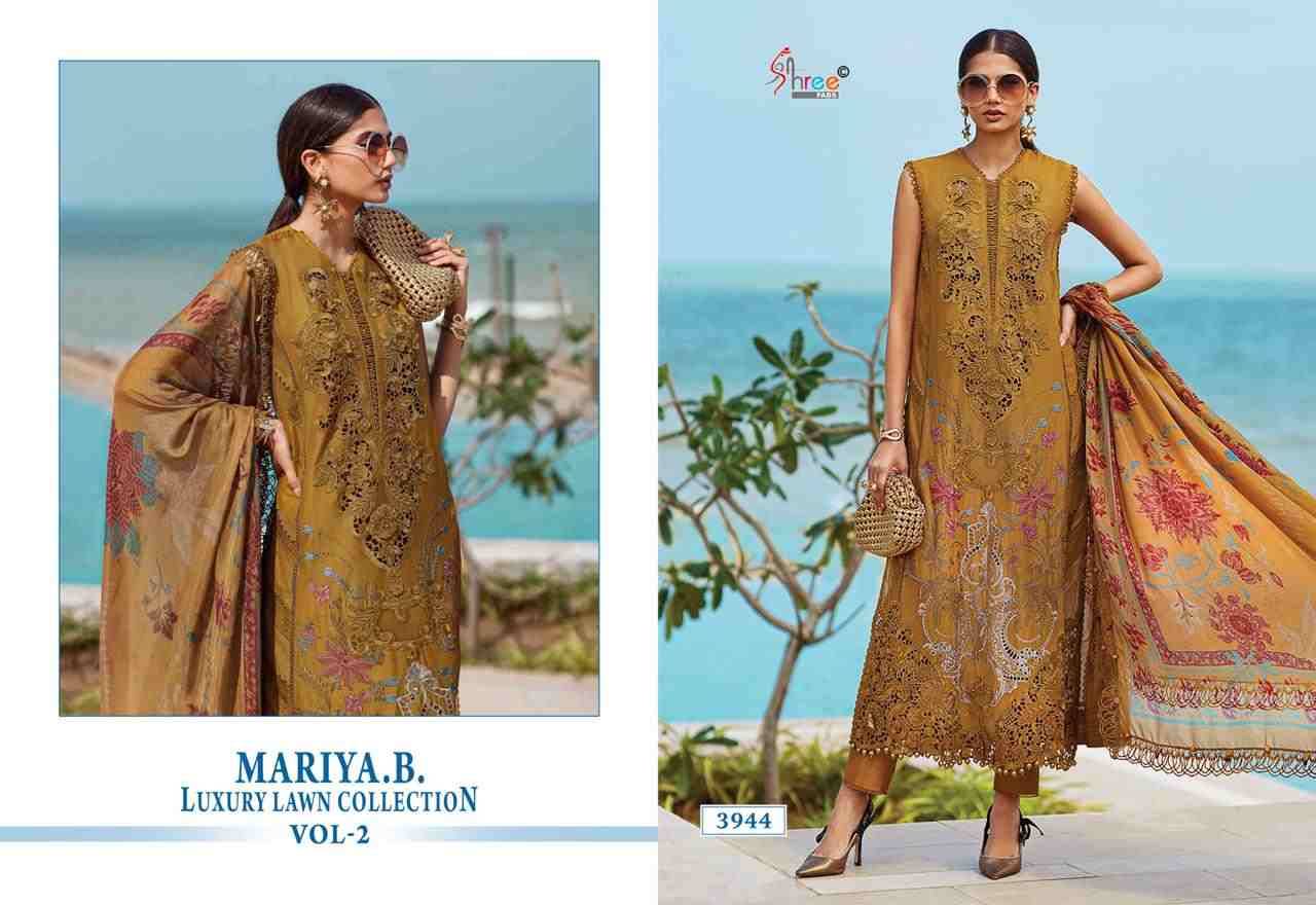 Mariya.B. Luxury Lawn Collection Vol-2 By Shree Fabs 3939 To 3944 Series Designer Pakistani Suits Collection Beautiful Stylish Fancy Colorful Party Wear & Ethnic Wear Pure Viscose With Pure Cotton With Embroidery Dresses At Wholesale Price