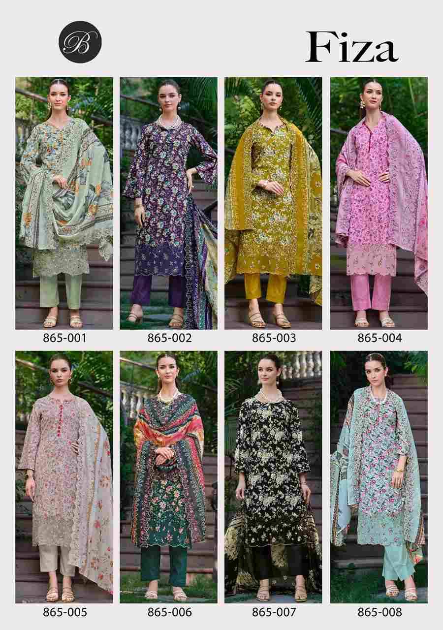 Fiza By Belliza 865-001 To 865-008 Series Beautiful Festive Suits Stylish Fancy Colorful Casual Wear & Ethnic Wear Pure Cotton Dresses At Wholesale Price