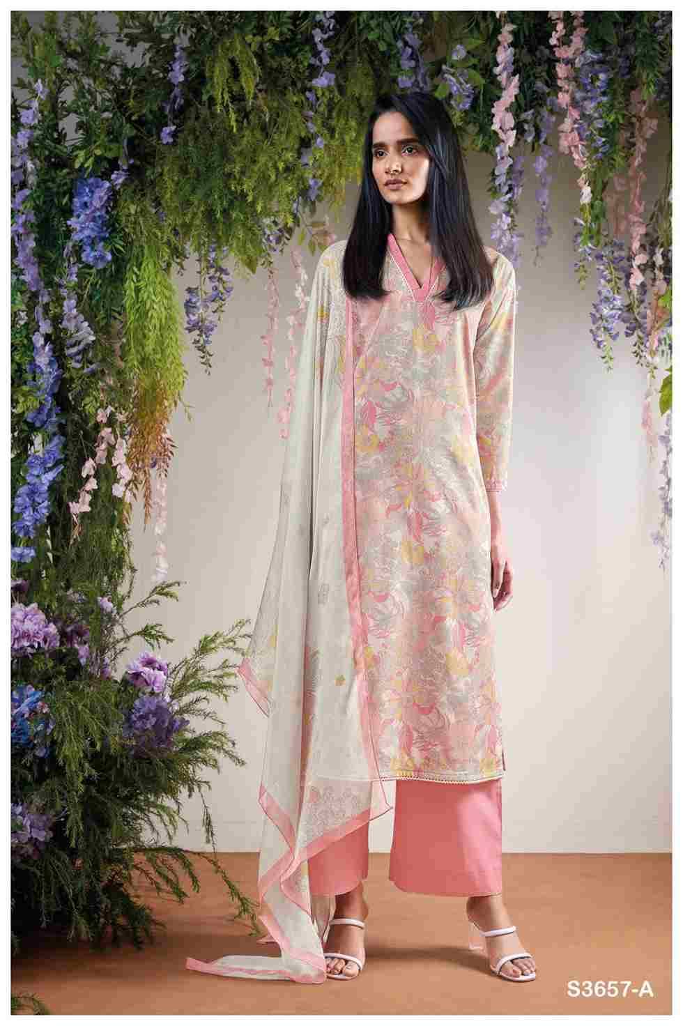 Thalira-3657 By Ganga Fashion 3657-A To 3657-D Series Beautiful Festive Suits Colorful Stylish Fancy Casual Wear & Ethnic Wear Pure Cotton Dresses At Wholesale Price