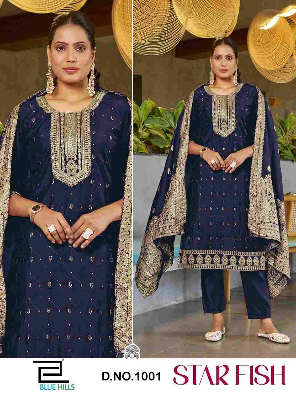 Star Fish By Blue Hills 1001 To 1004 Series Beautiful Festive Suits Colorful Stylish Fancy Casual Wear & Ethnic Wear Roman Silk Dresses At Wholesale Price