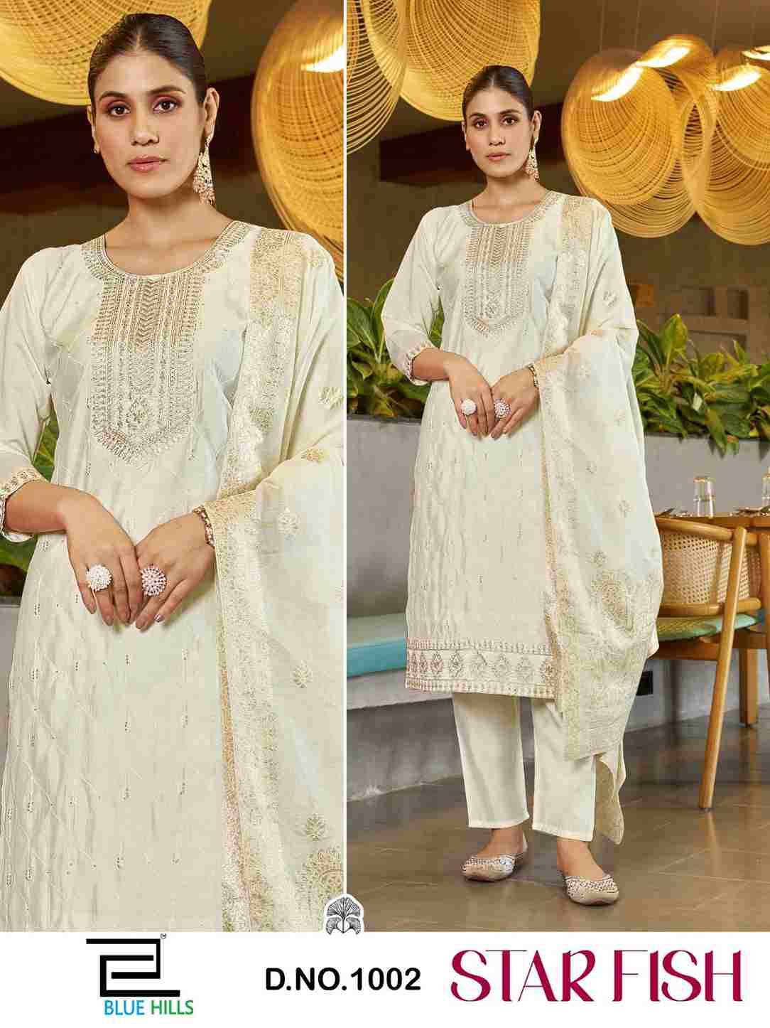 Star Fish By Blue Hills 1001 To 1004 Series Beautiful Festive Suits Colorful Stylish Fancy Casual Wear & Ethnic Wear Roman Silk Dresses At Wholesale Price