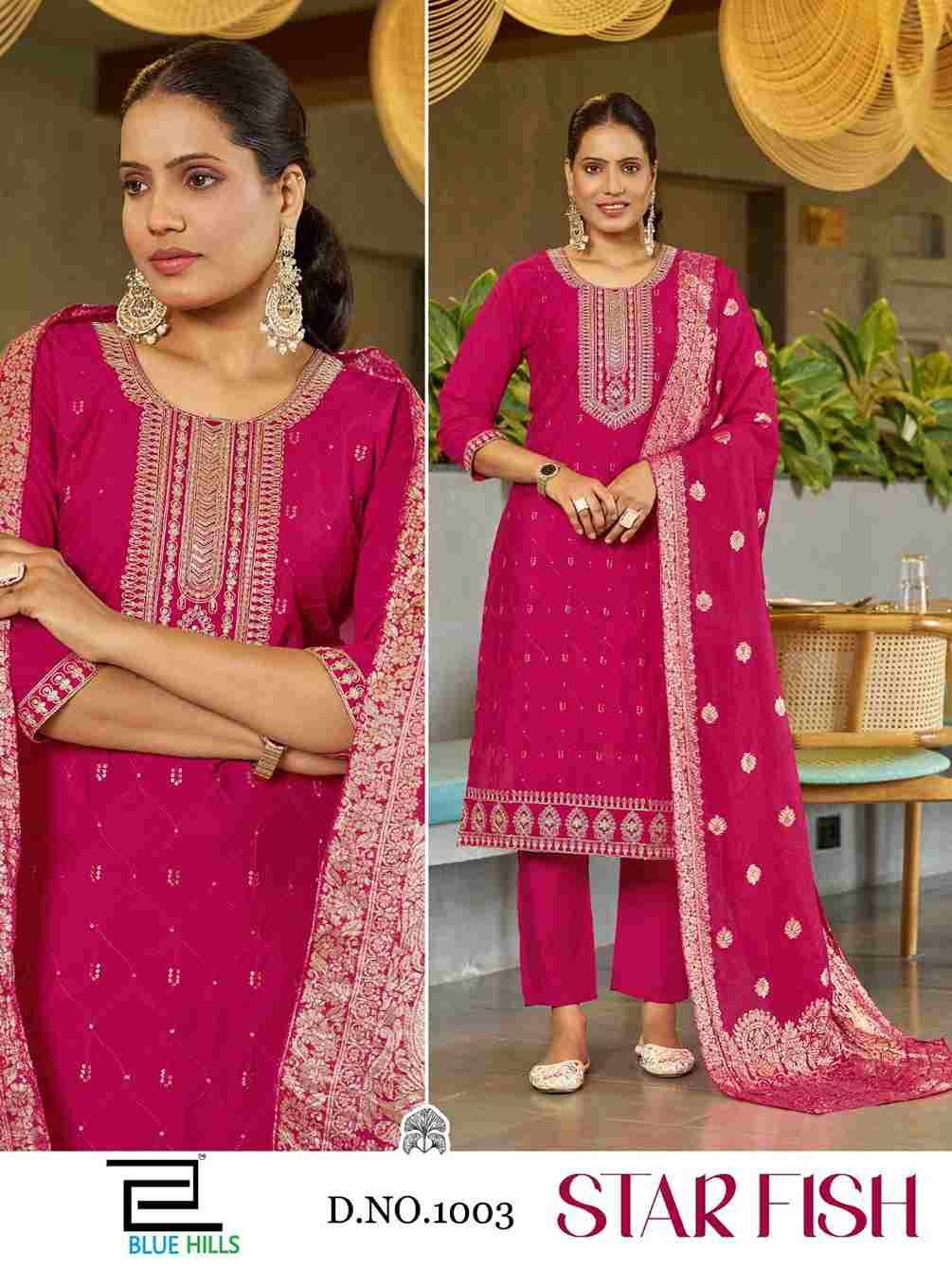 Star Fish By Blue Hills 1001 To 1004 Series Beautiful Festive Suits Colorful Stylish Fancy Casual Wear & Ethnic Wear Roman Silk Dresses At Wholesale Price