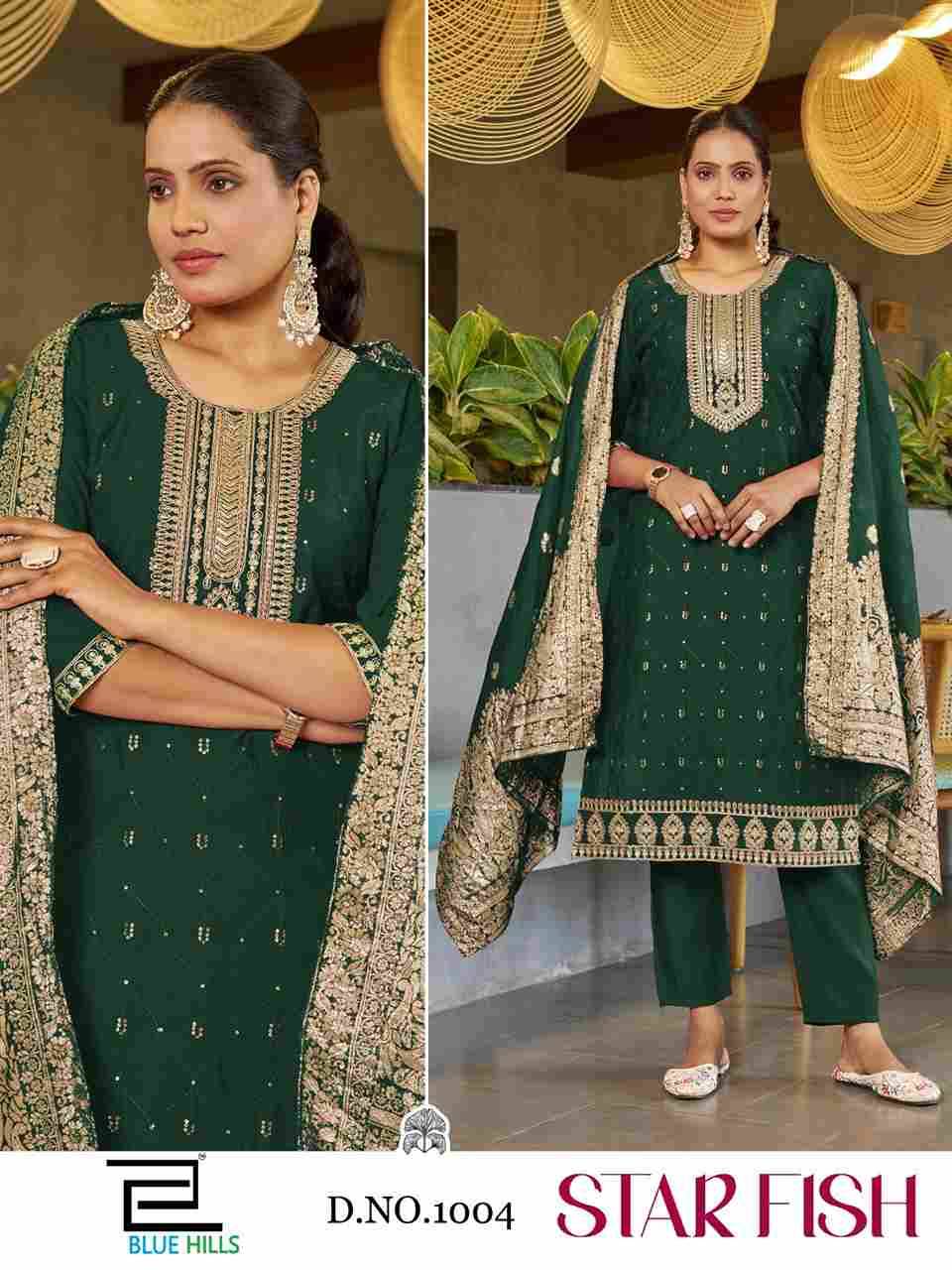 Star Fish By Blue Hills 1001 To 1004 Series Beautiful Festive Suits Colorful Stylish Fancy Casual Wear & Ethnic Wear Roman Silk Dresses At Wholesale Price