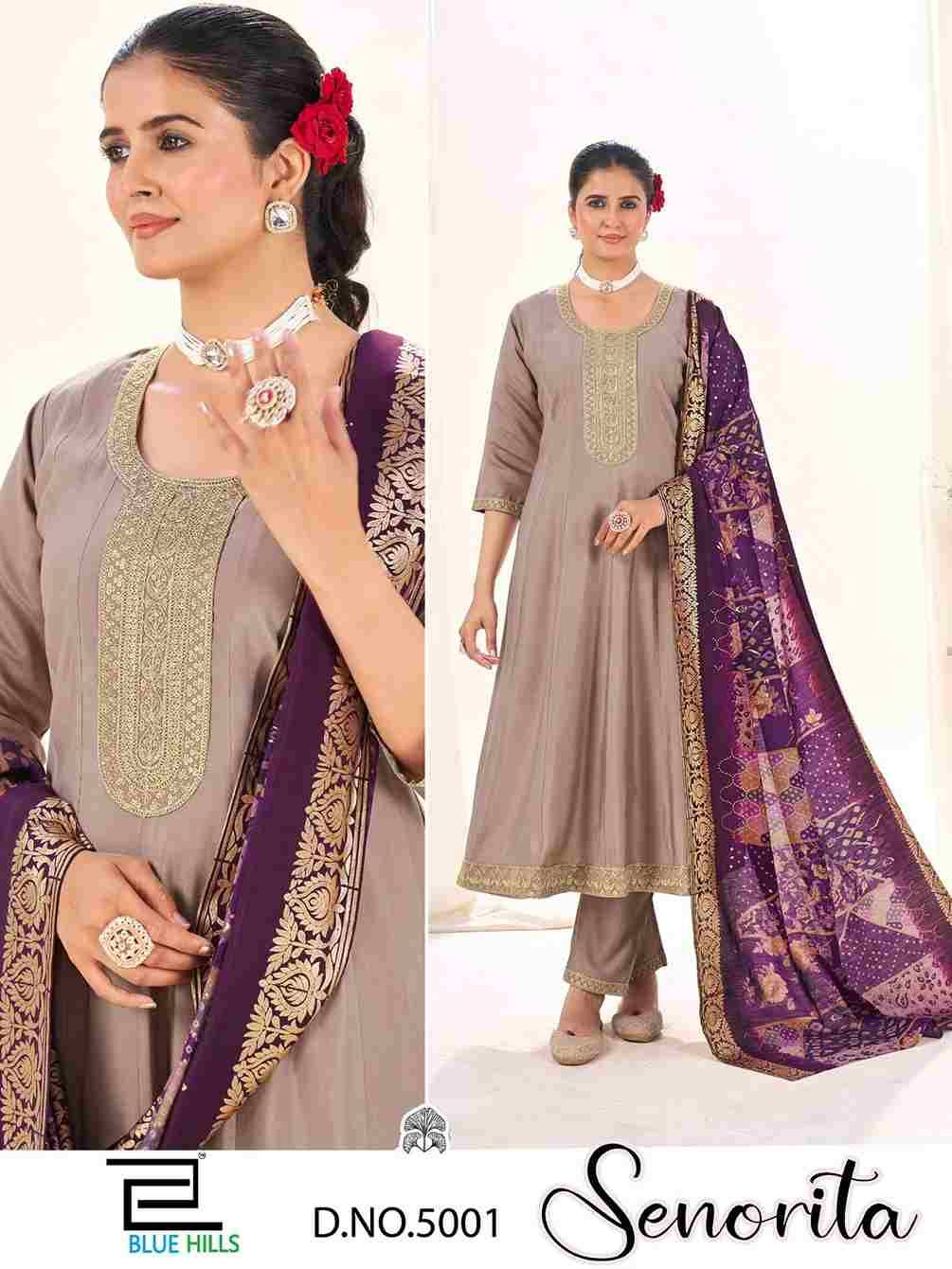 Senorita By Blue Hills 5001 To 5004 Series Beautiful Festive Suits Colorful Stylish Fancy Casual Wear & Ethnic Wear Roman Silk Dresses At Wholesale Price