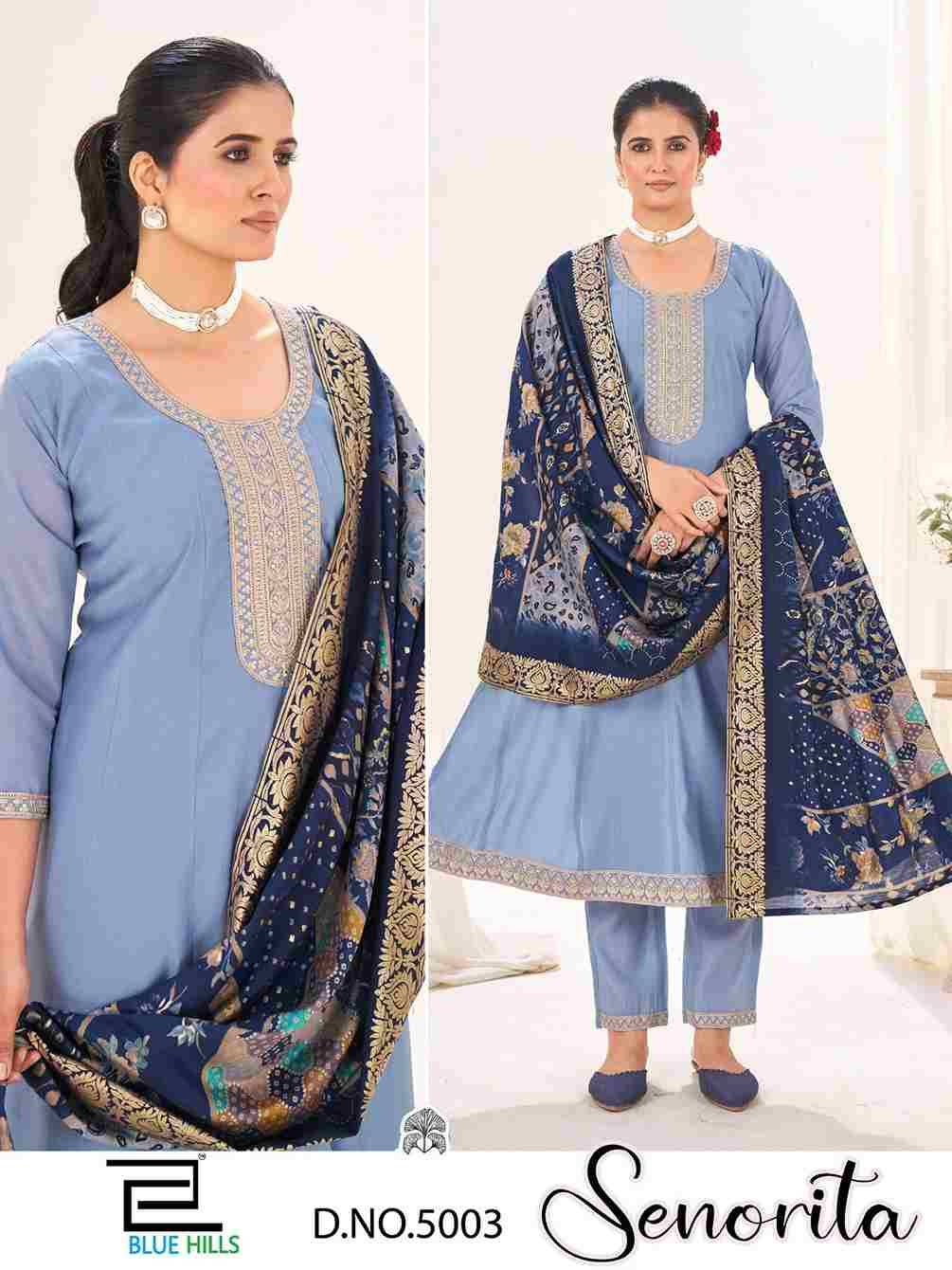 Senorita By Blue Hills 5001 To 5004 Series Beautiful Festive Suits Colorful Stylish Fancy Casual Wear & Ethnic Wear Roman Silk Dresses At Wholesale Price