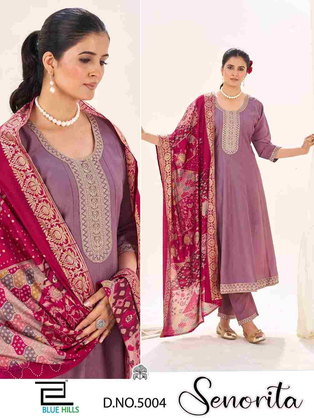 Senorita By Blue Hills 5001 To 5004 Series Beautiful Festive Suits Colorful Stylish Fancy Casual Wear & Ethnic Wear Roman Silk Dresses At Wholesale Price