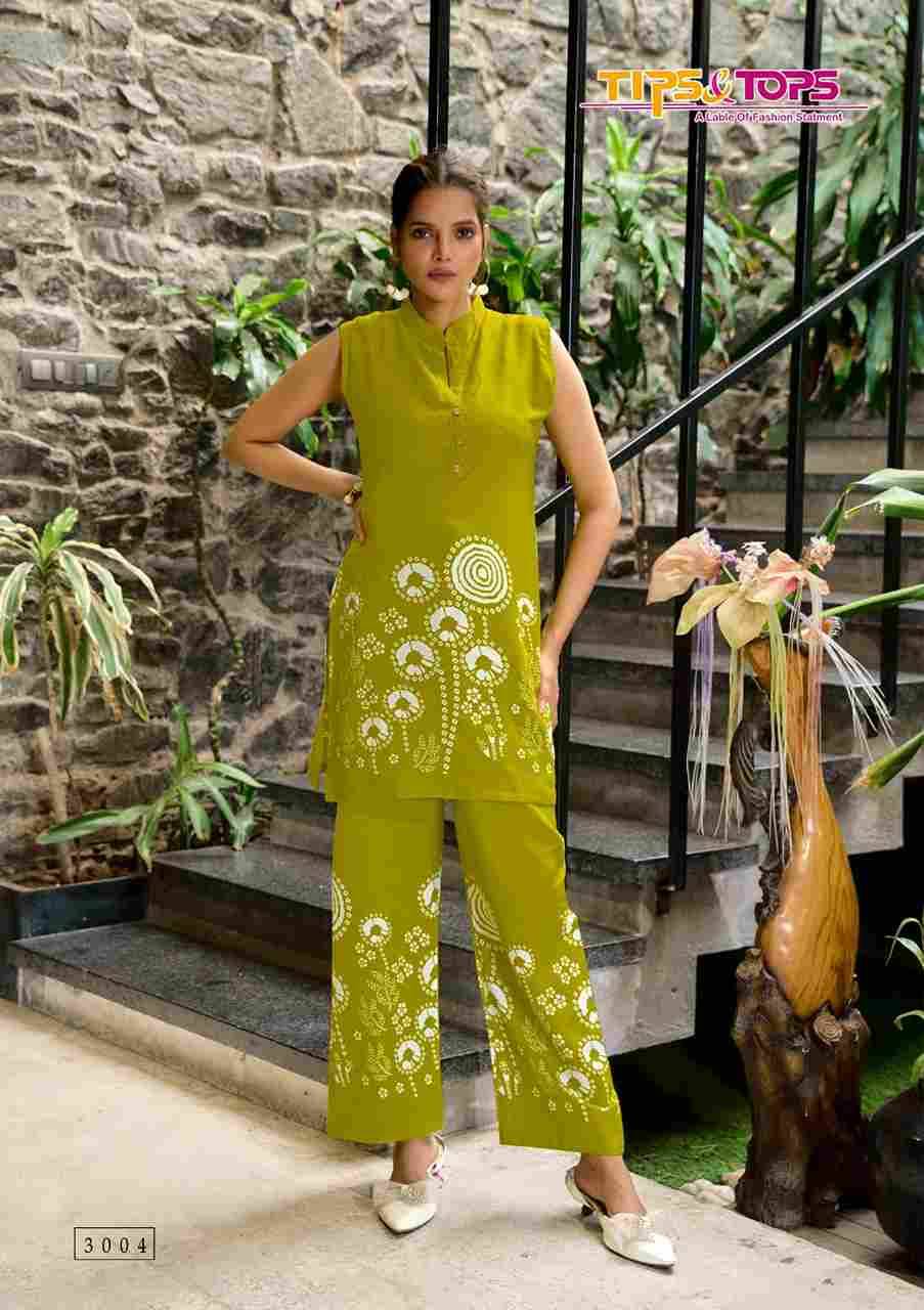 Summer Beauty Vol-3 By Tips And Tops 3001 To 3006 Series Designer Stylish Fancy Colorful Beautiful Party Wear & Ethnic Wear Collection Heavy Rayon Co-Ords At Wholesale Price