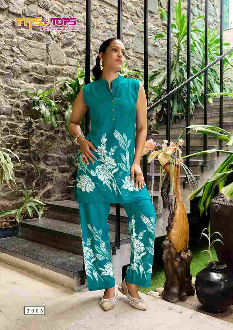 Summer Beauty Vol-3 By Tips And Tops 3001 To 3006 Series Designer Stylish Fancy Colorful Beautiful Party Wear & Ethnic Wear Collection Heavy Rayon Co-Ords At Wholesale Price