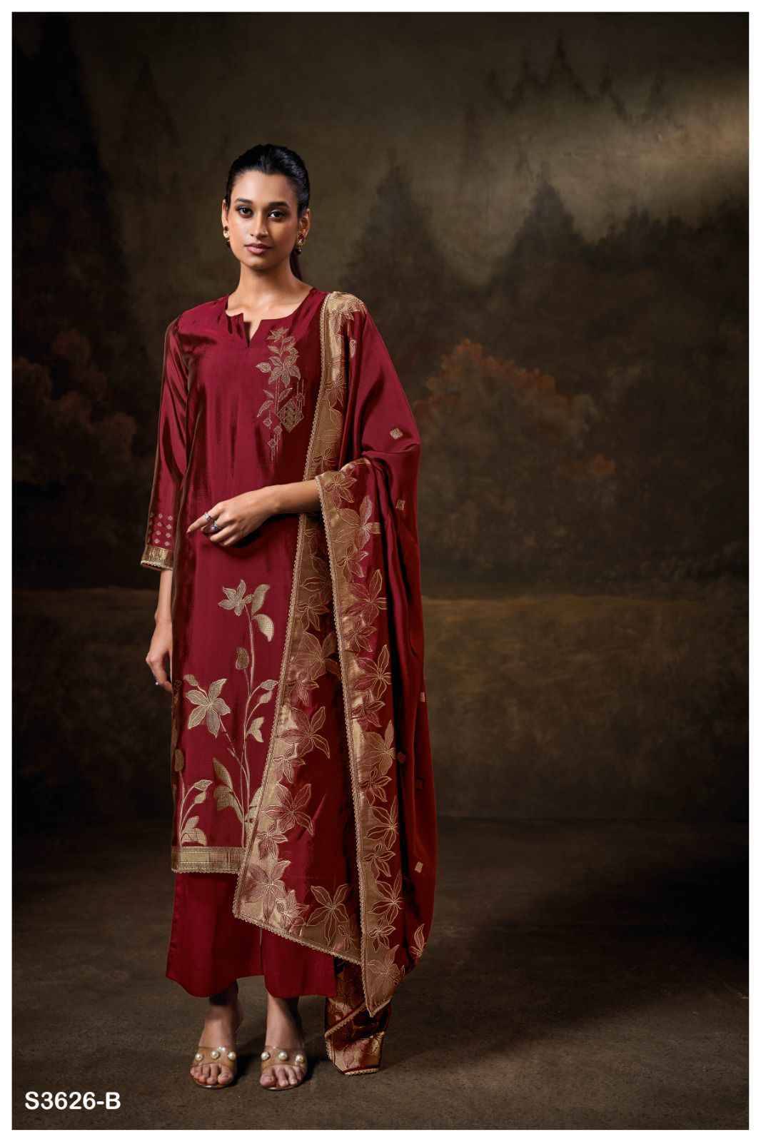 Mounika-3626 By Ganga Fashion 3626-A To 3626-D Series Beautiful Festive Suits Colorful Stylish Fancy Casual Wear & Ethnic Wear Pure Viscose Silk Dresses At Wholesale Price