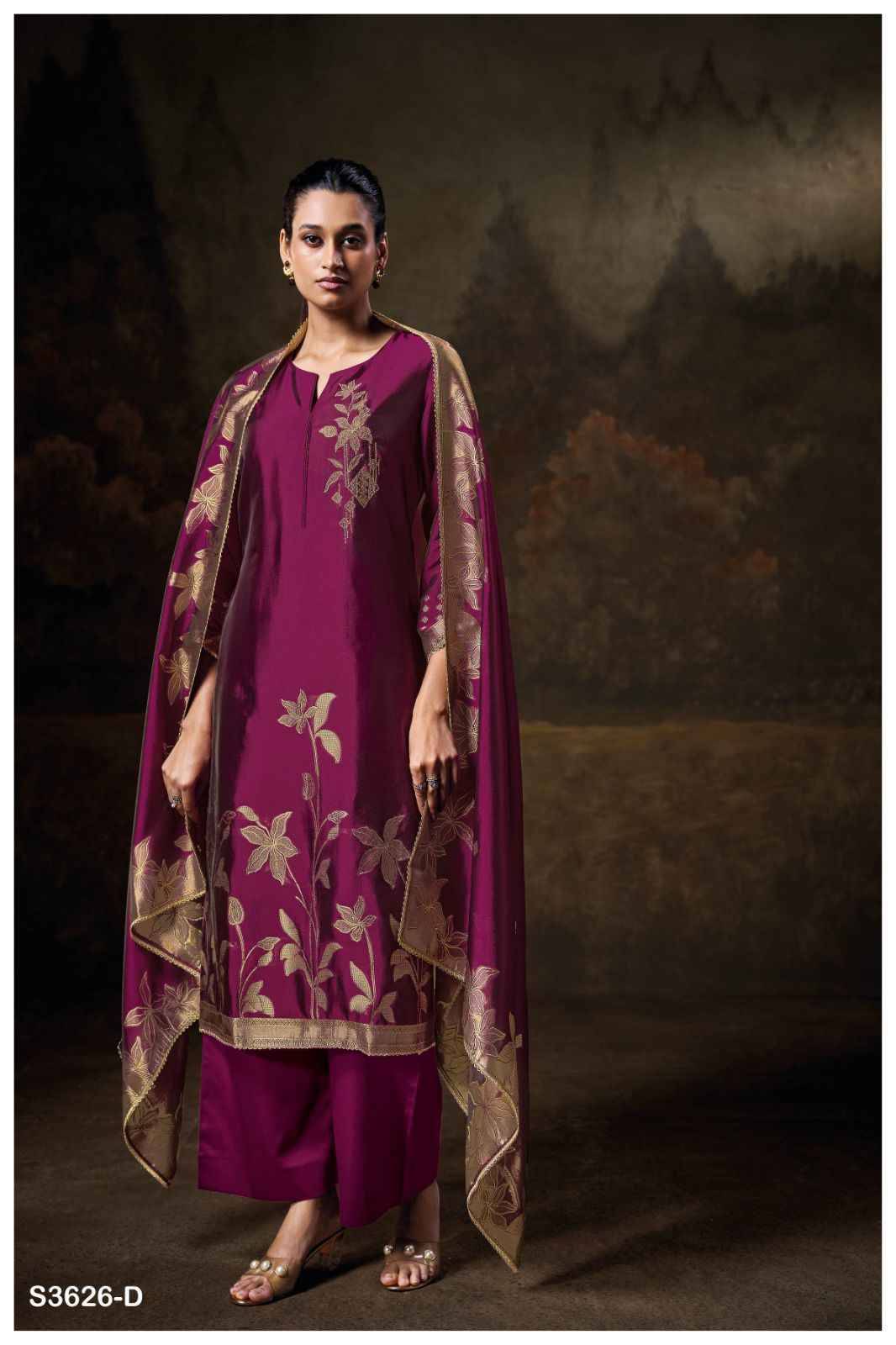 Mounika-3626 By Ganga Fashion 3626-A To 3626-D Series Beautiful Festive Suits Colorful Stylish Fancy Casual Wear & Ethnic Wear Pure Viscose Silk Dresses At Wholesale Price