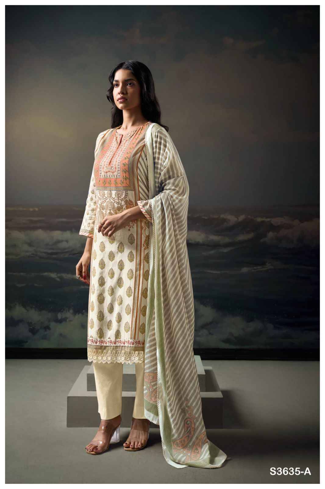 Diora-3635 By Ganga Fashion 3635-A To 3635-D Series Beautiful Festive Suits Colorful Stylish Fancy Casual Wear & Ethnic Wear Pure Cotton Dresses At Wholesale Price