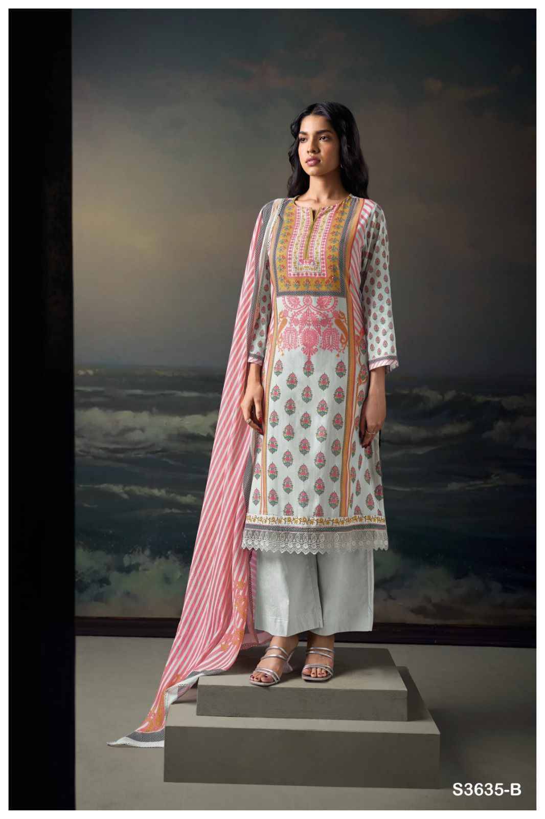 Diora-3635 By Ganga Fashion 3635-A To 3635-D Series Beautiful Festive Suits Colorful Stylish Fancy Casual Wear & Ethnic Wear Pure Cotton Dresses At Wholesale Price