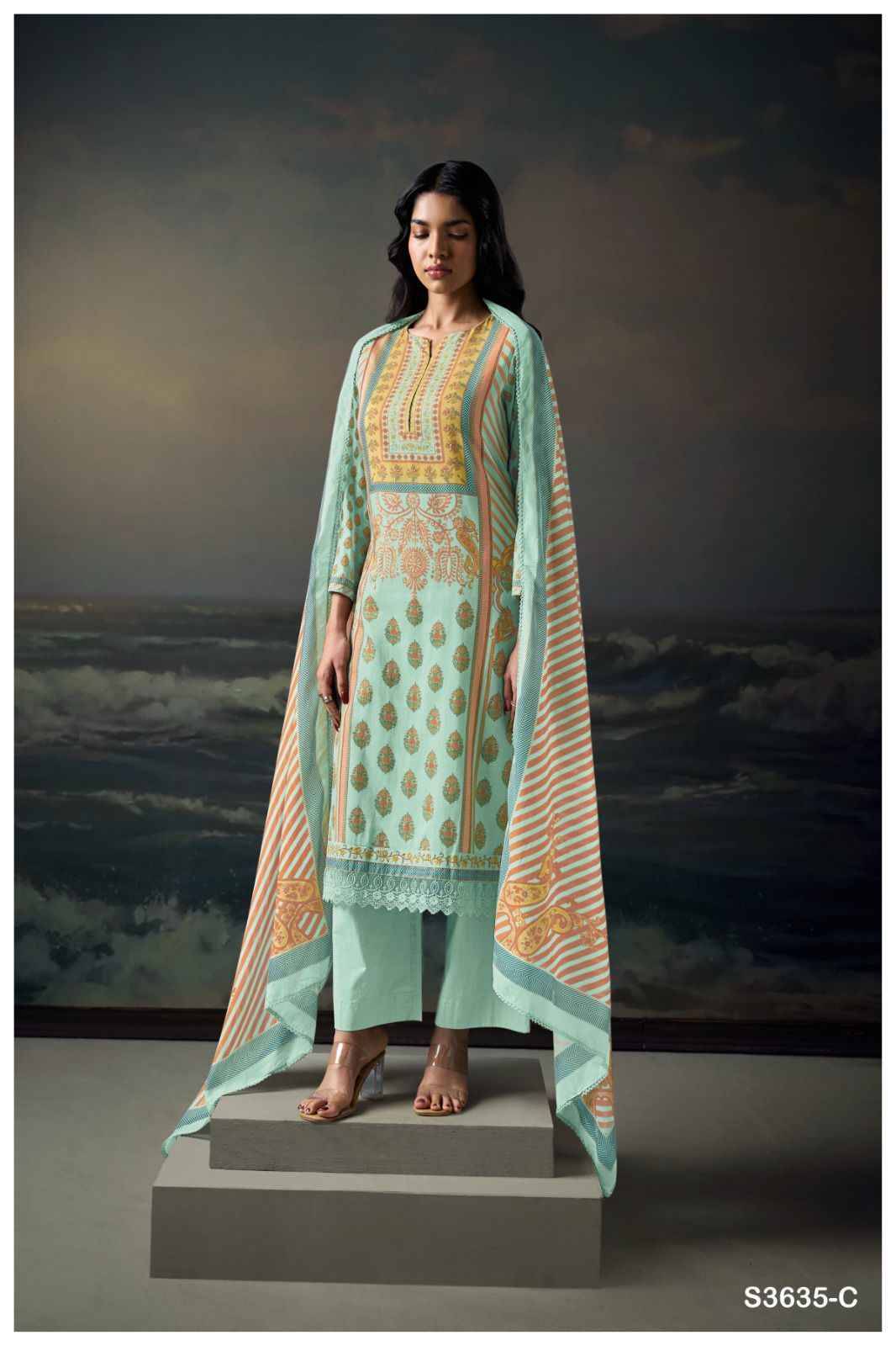 Diora-3635 By Ganga Fashion 3635-A To 3635-D Series Beautiful Festive Suits Colorful Stylish Fancy Casual Wear & Ethnic Wear Pure Cotton Dresses At Wholesale Price