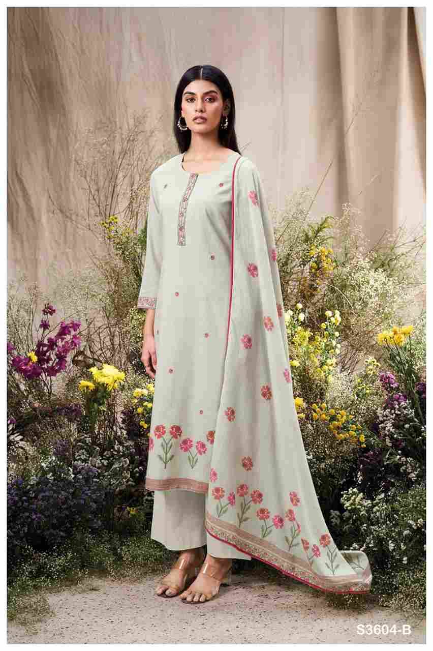 Samrita-3604 By Ganga Fashion 3604-A To 3604-B Series Beautiful Festive Suits Colorful Stylish Fancy Casual Wear & Ethnic Wear Pure Cotton Jacquard Dresses At Wholesale Price