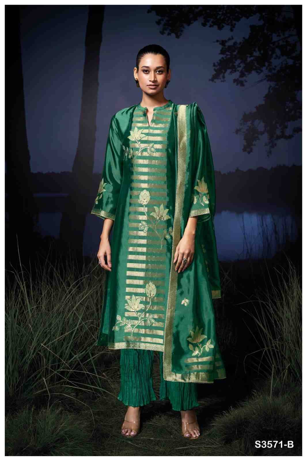 Naima-3571 By Ganga Fashion 3571-A To 3571-D Series Beautiful Festive Suits Colorful Stylish Fancy Casual Wear & Ethnic Wear Pure Viscose Silk Dresses At Wholesale Price