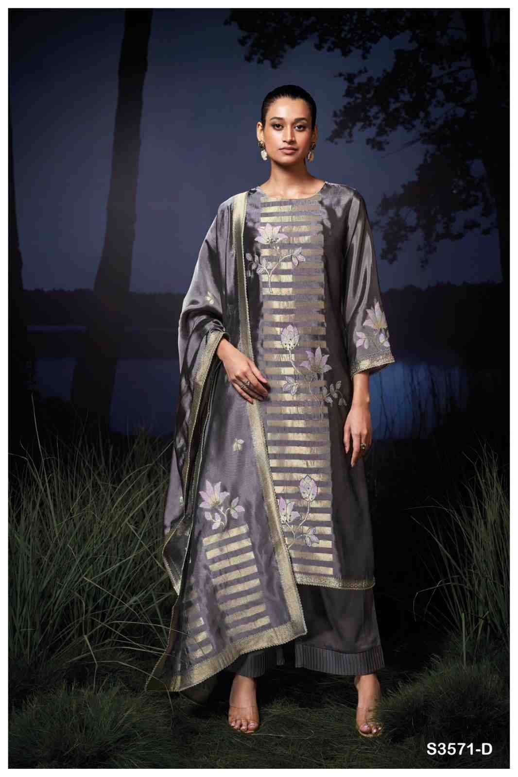 Naima-3571 By Ganga Fashion 3571-A To 3571-D Series Beautiful Festive Suits Colorful Stylish Fancy Casual Wear & Ethnic Wear Pure Viscose Silk Dresses At Wholesale Price
