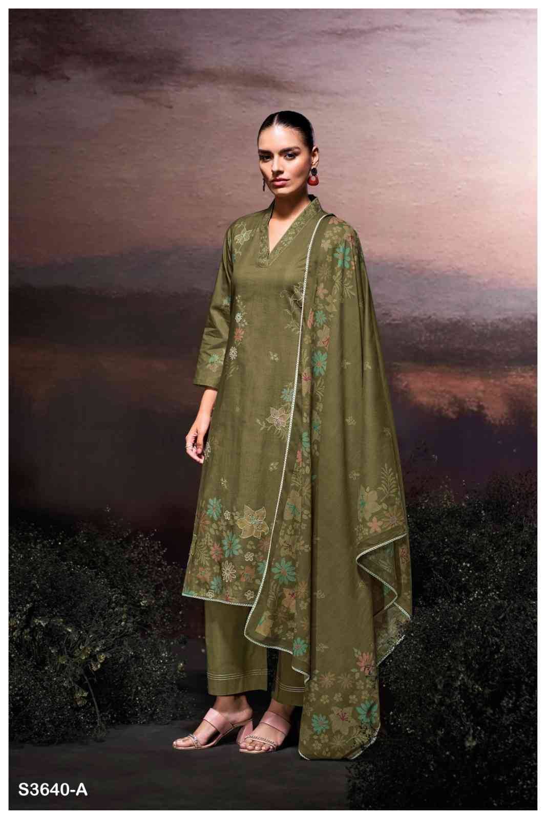 Misrat-3640 By Ganga Fashion 3640-A To 3640-D Series Beautiful Festive Suits Colorful Stylish Fancy Casual Wear & Ethnic Wear Pure Cotton Dresses At Wholesale Price