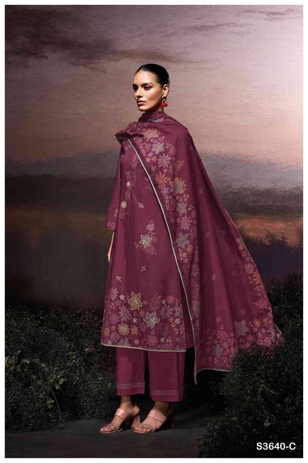 Misrat-3640 By Ganga Fashion 3640-A To 3640-D Series Beautiful Festive Suits Colorful Stylish Fancy Casual Wear & Ethnic Wear Pure Cotton Dresses At Wholesale Price