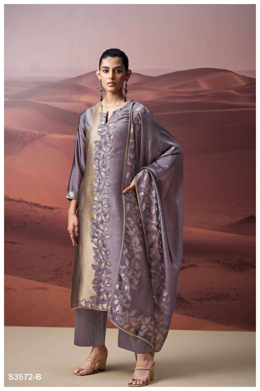 Gwenn-3572 By Ganga Fashion 3572-A To 3572-D Series Beautiful Festive Suits Colorful Stylish Fancy Casual Wear & Ethnic Wear Pure Viscose Silk Jacquard Dresses At Wholesale Price