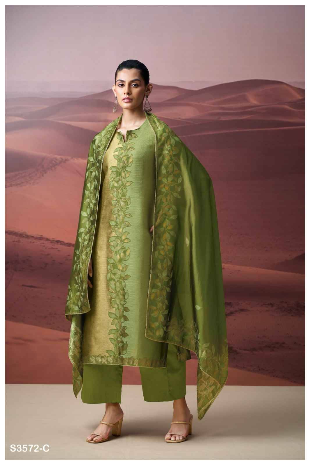 Gwenn-3572 By Ganga Fashion 3572-A To 3572-D Series Beautiful Festive Suits Colorful Stylish Fancy Casual Wear & Ethnic Wear Pure Viscose Silk Jacquard Dresses At Wholesale Price