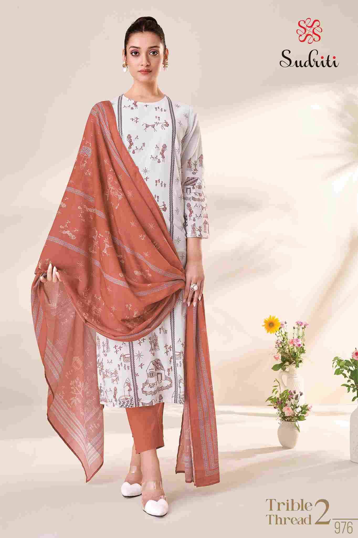 Trible Thread Vol-2 By Sudriti Beautiful Stylish Festive Suits Fancy Colorful Casual Wear & Ethnic Wear & Ready To Wear Cotton Lawn Digital Print Dresses At Wholesale Price