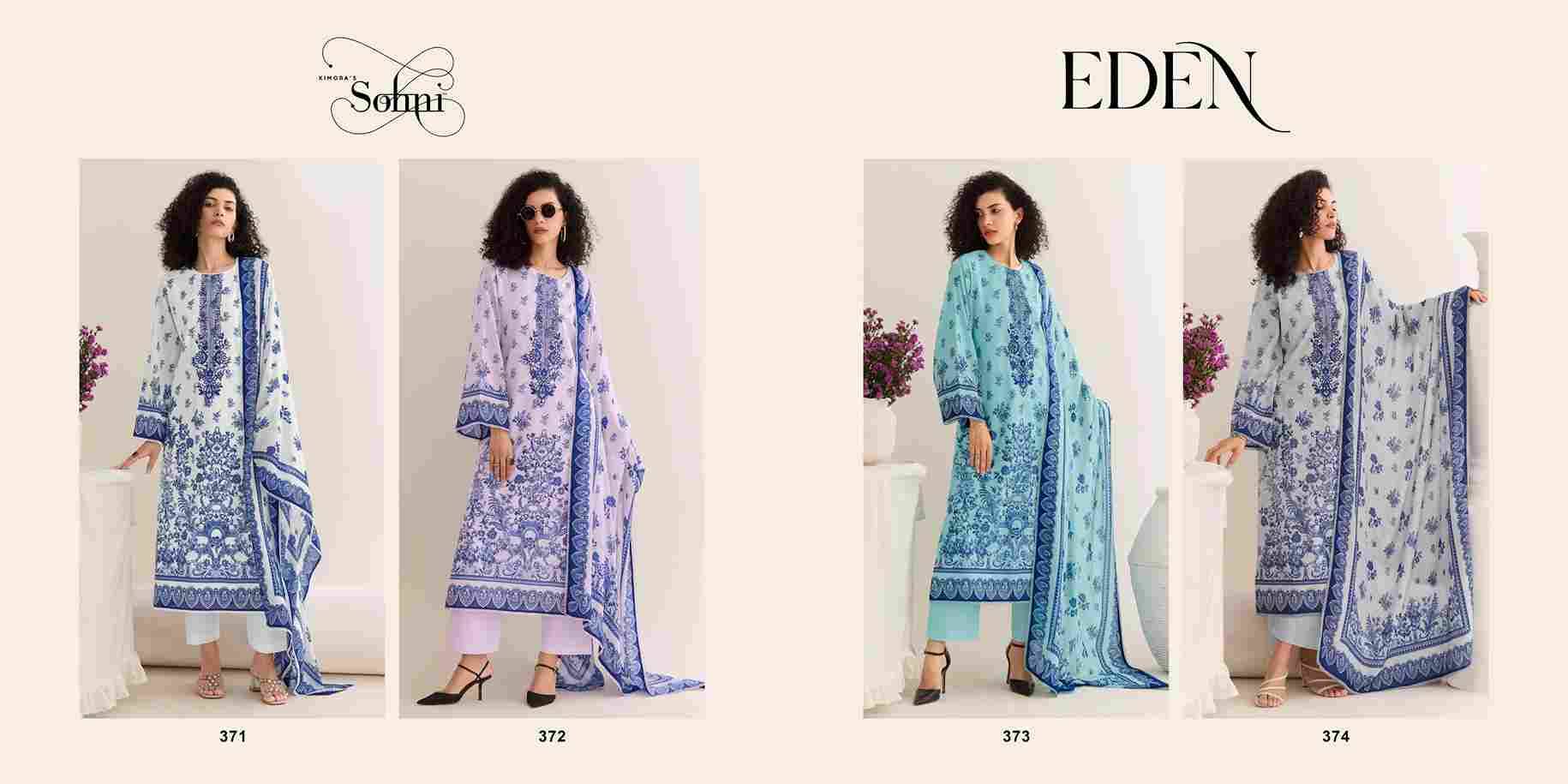 Eden By Sohni 371 To 374 Series Beautiful Suits Colorful Stylish Fancy Casual Wear & Ethnic Wear Pure Cotton Lawn Embroidery Dresses At Wholesale Price