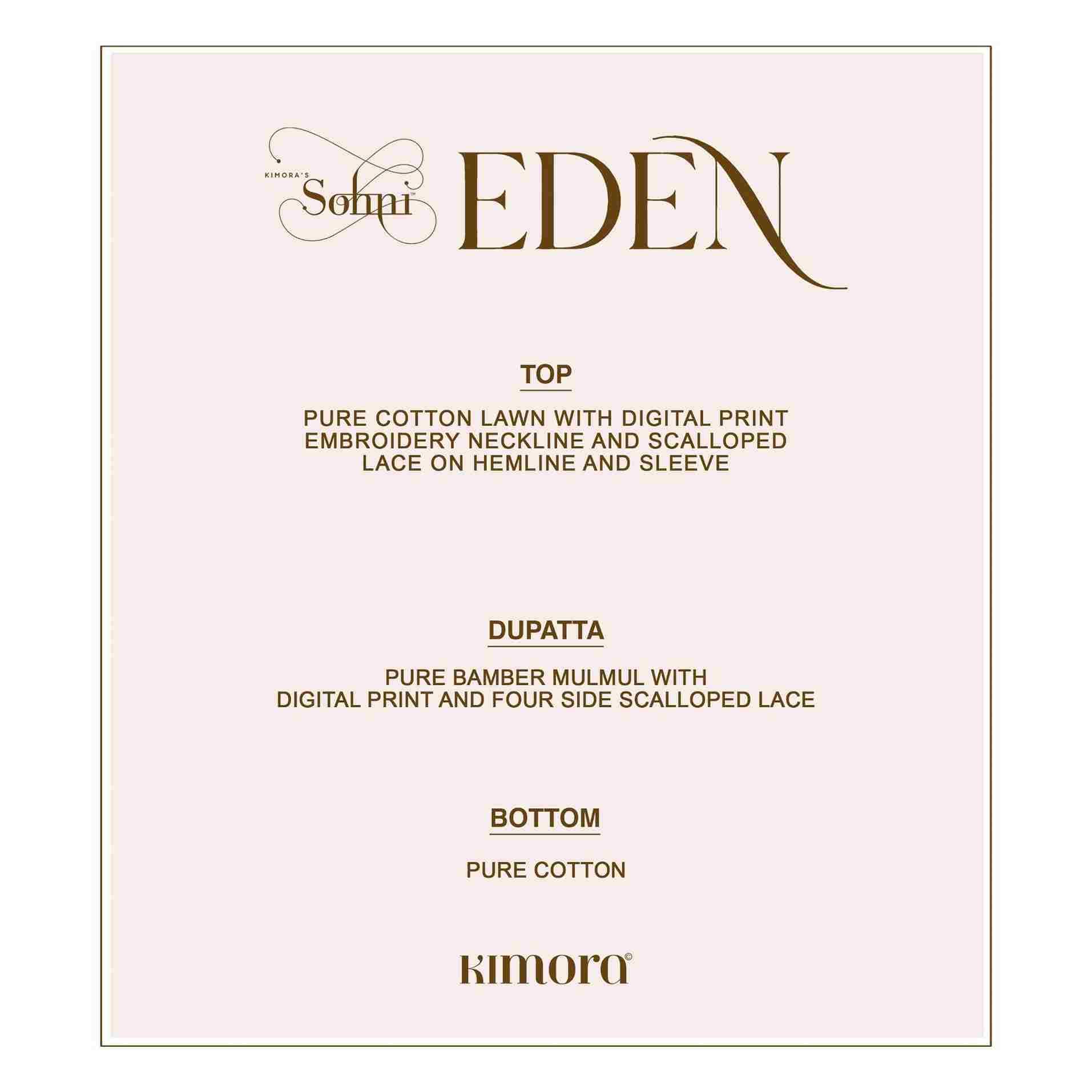 Eden By Sohni 371 To 374 Series Beautiful Suits Colorful Stylish Fancy Casual Wear & Ethnic Wear Pure Cotton Lawn Embroidery Dresses At Wholesale Price
