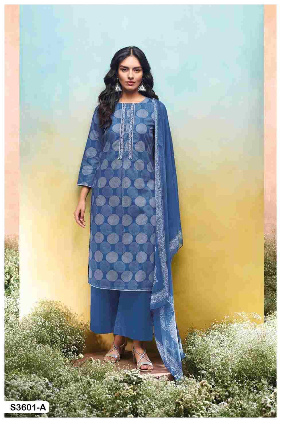 Nilakshi-3601 By Ganga Fashion 3601-A To 3601-C Series Beautiful Festive Suits Colorful Stylish Fancy Casual Wear & Ethnic Wear Pure Cotton Dresses At Wholesale Price