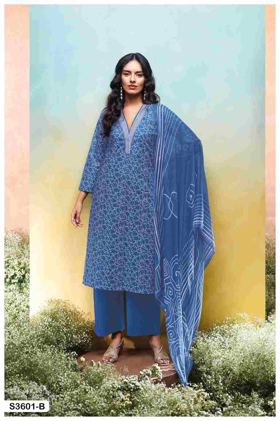 Nilakshi-3601 By Ganga Fashion 3601-A To 3601-C Series Beautiful Festive Suits Colorful Stylish Fancy Casual Wear & Ethnic Wear Pure Cotton Dresses At Wholesale Price