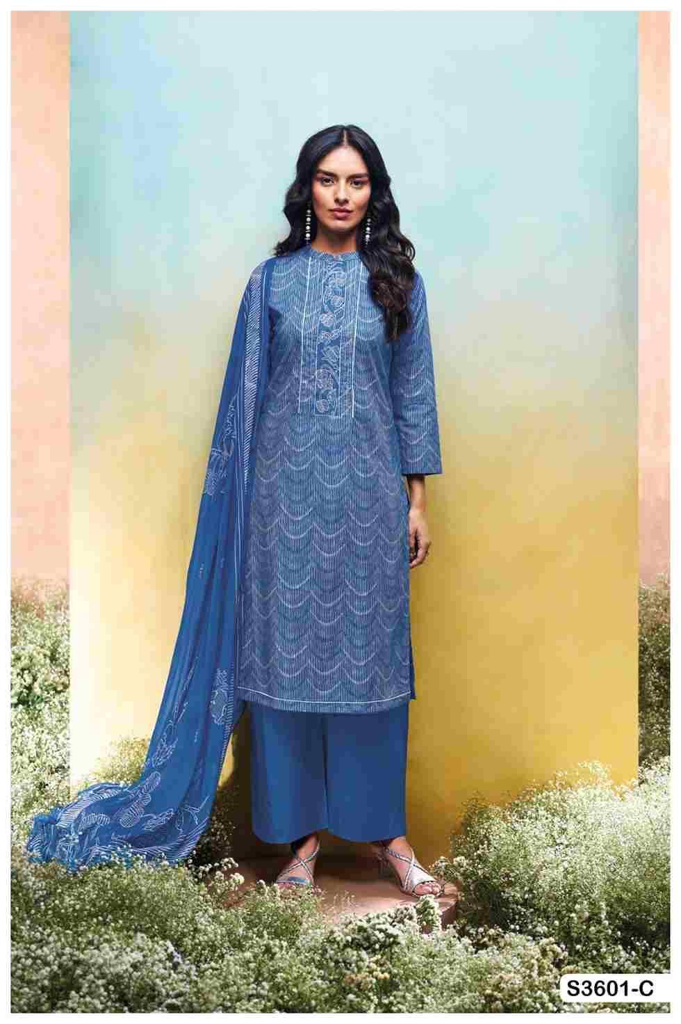 Nilakshi-3601 By Ganga Fashion 3601-A To 3601-C Series Beautiful Festive Suits Colorful Stylish Fancy Casual Wear & Ethnic Wear Pure Cotton Dresses At Wholesale Price