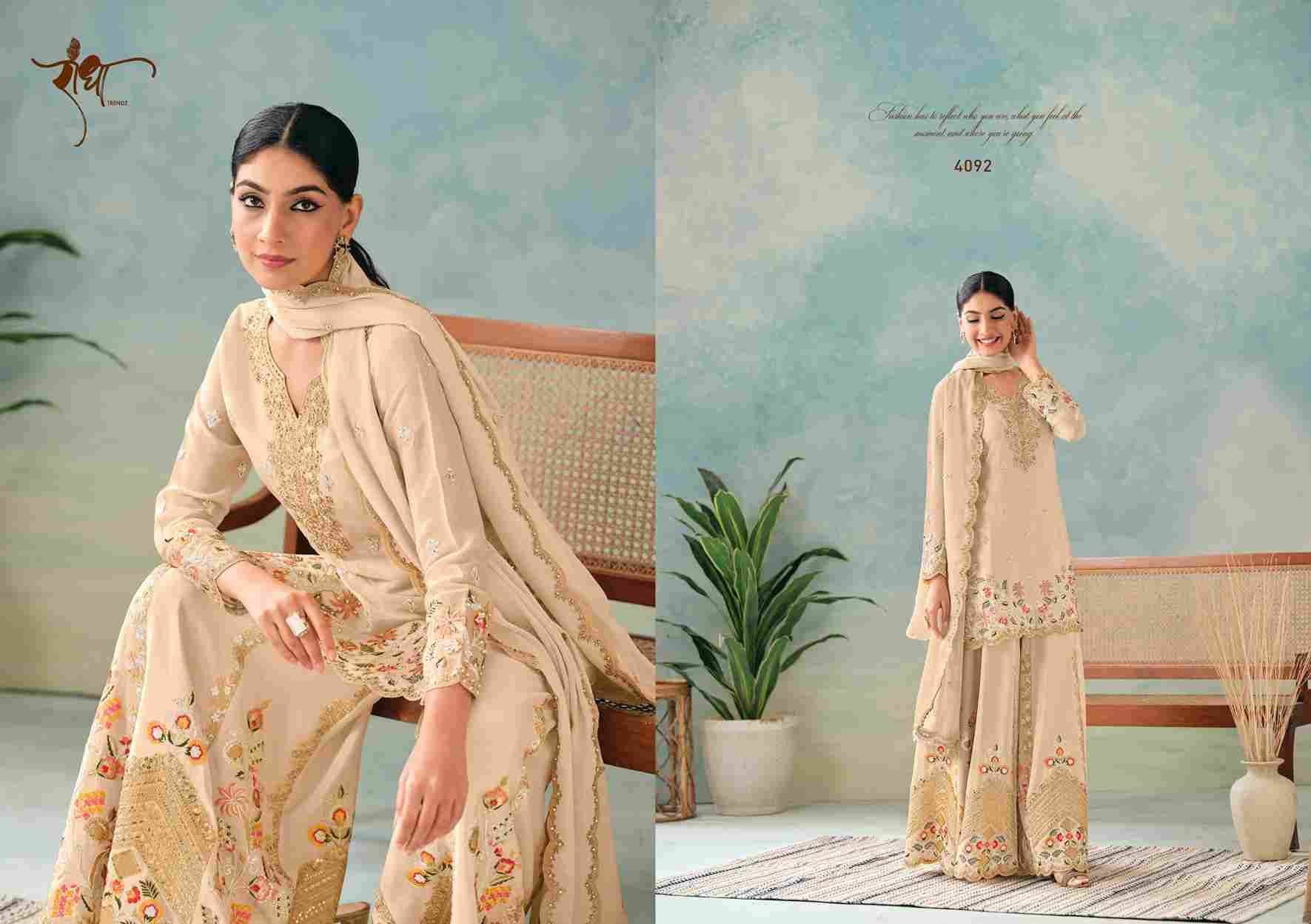 Miracle By Radha Trendz 4091 To 4094 Series Festive Suits Beautiful Fancy Colorful Stylish Party Wear & Occasional Wear Pure Chinnon Dresses At Wholesale Price