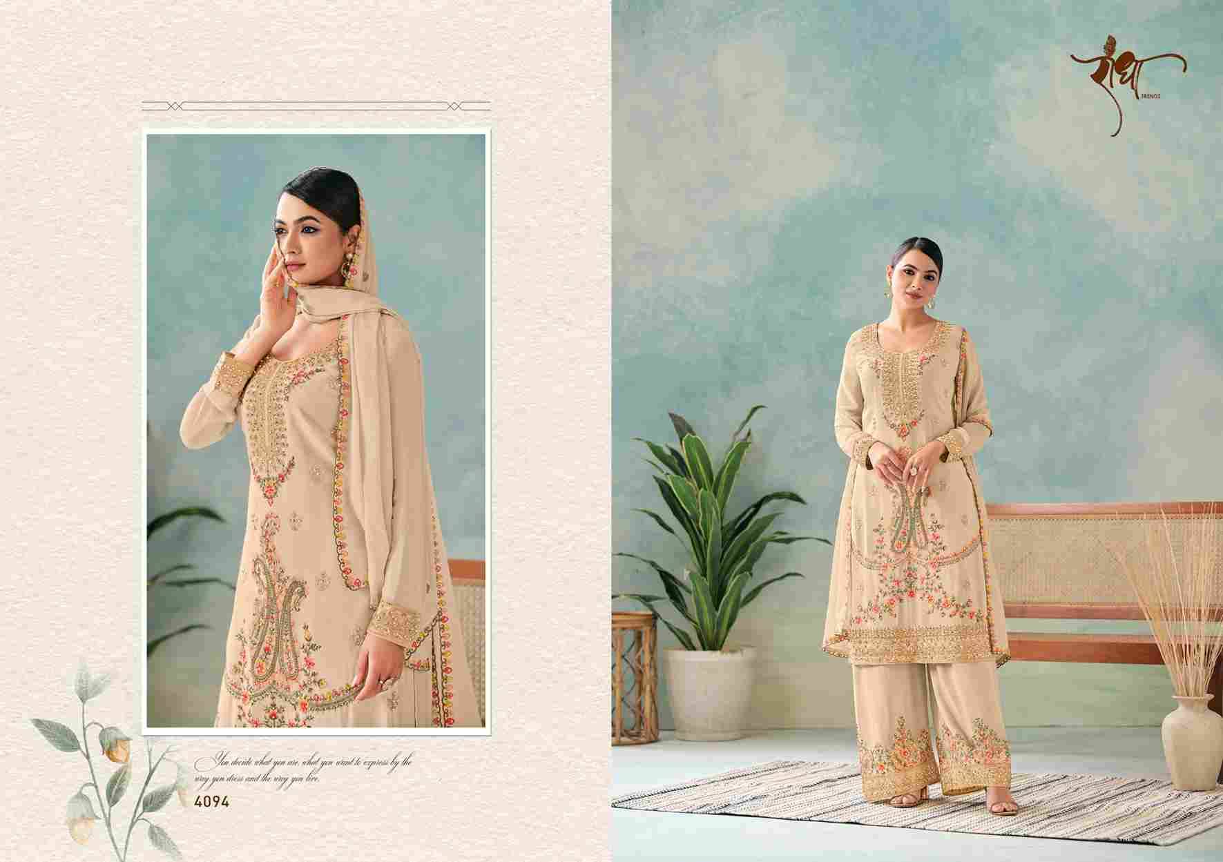 Miracle By Radha Trendz 4091 To 4094 Series Festive Suits Beautiful Fancy Colorful Stylish Party Wear & Occasional Wear Pure Chinnon Dresses At Wholesale Price