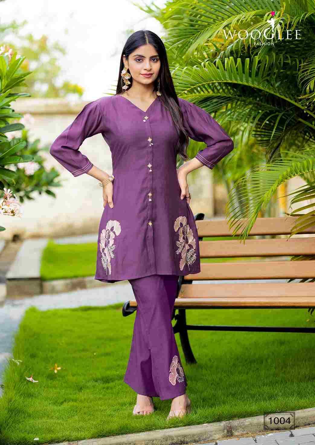 Aesthetica By Wooglee 1001 To 1004 Series Designer Stylish Fancy Colorful Beautiful Party Wear & Ethnic Wear Collection Viscose Silk Co-Ords At Wholesale Price