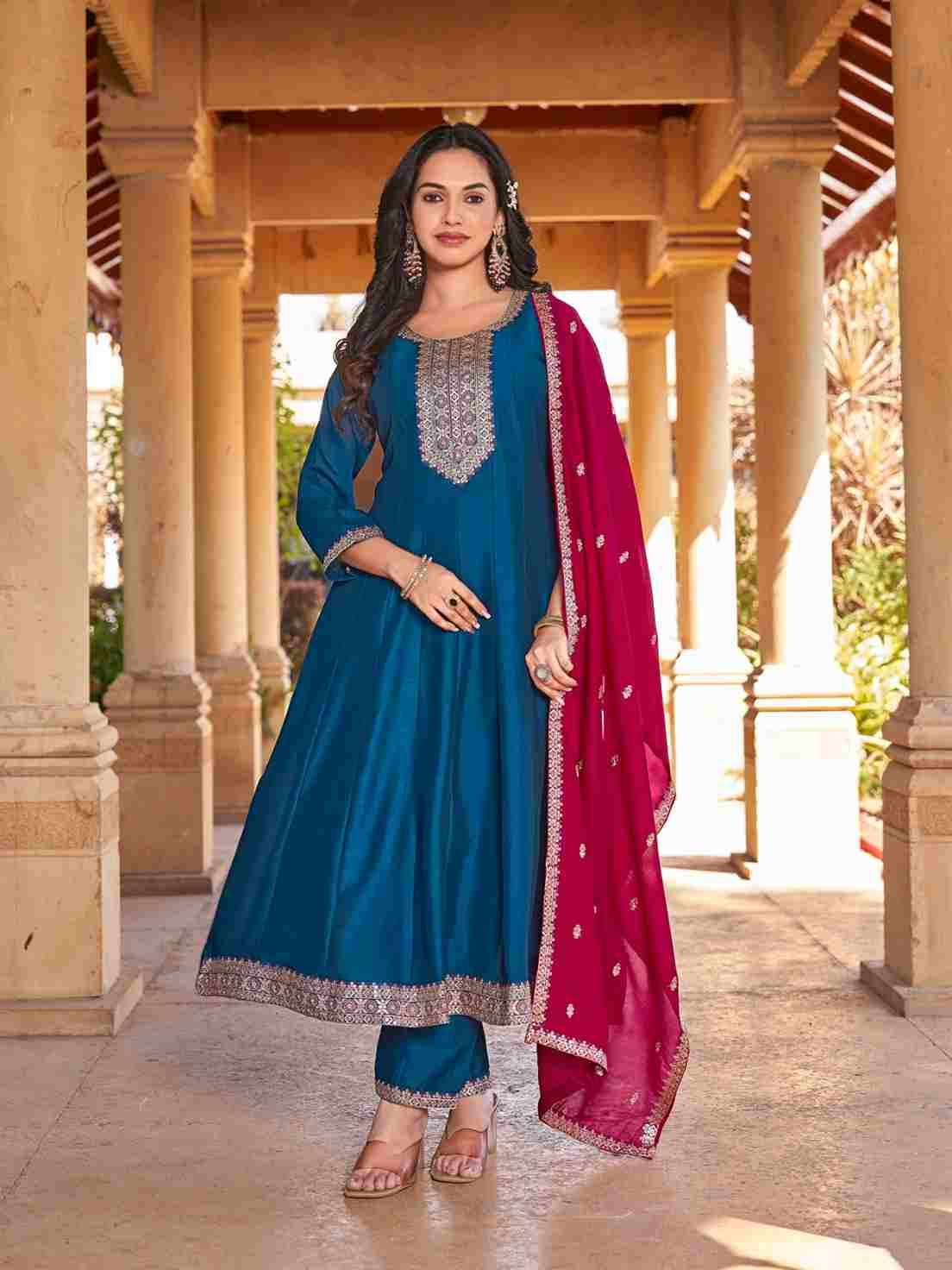 Aarohi By Aanchi 01 To 04 Series Beautiful Suits Colorful Stylish Fancy Casual Wear & Ethnic Wear Vichitra Silk Dresses At Wholesale Price