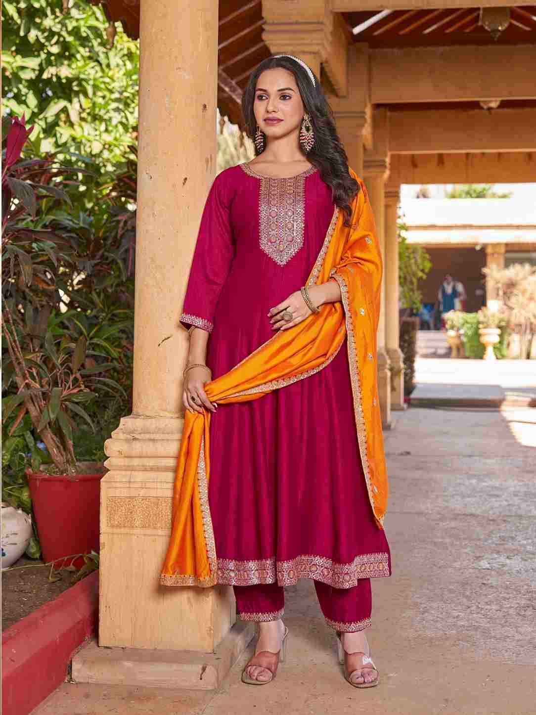 Aarohi By Aanchi 01 To 04 Series Beautiful Suits Colorful Stylish Fancy Casual Wear & Ethnic Wear Vichitra Silk Dresses At Wholesale Price