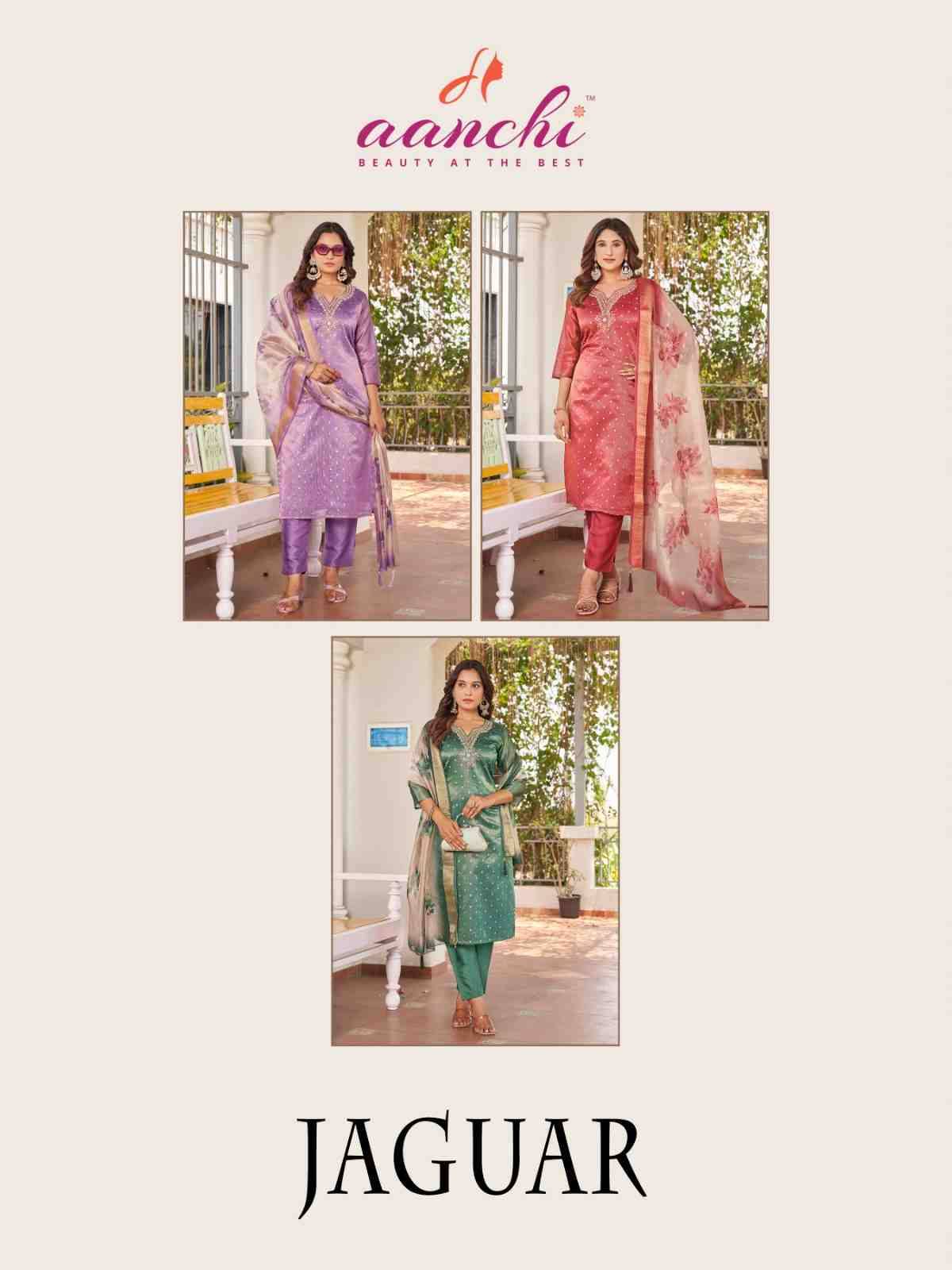 Jaguar By Aanchi 01 To 03 Series Beautiful Suits Colorful Stylish Fancy Casual Wear & Ethnic Wear Pure Simmer Jacquard Dresses At Wholesale Price