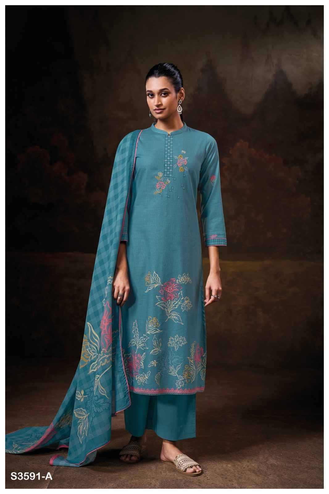 Ketki-3591 By Ganga Fashion 3591-A To 3591-D Series Beautiful Festive Suits Colorful Stylish Fancy Casual Wear & Ethnic Wear Pure Cotton Dresses At Wholesale Price